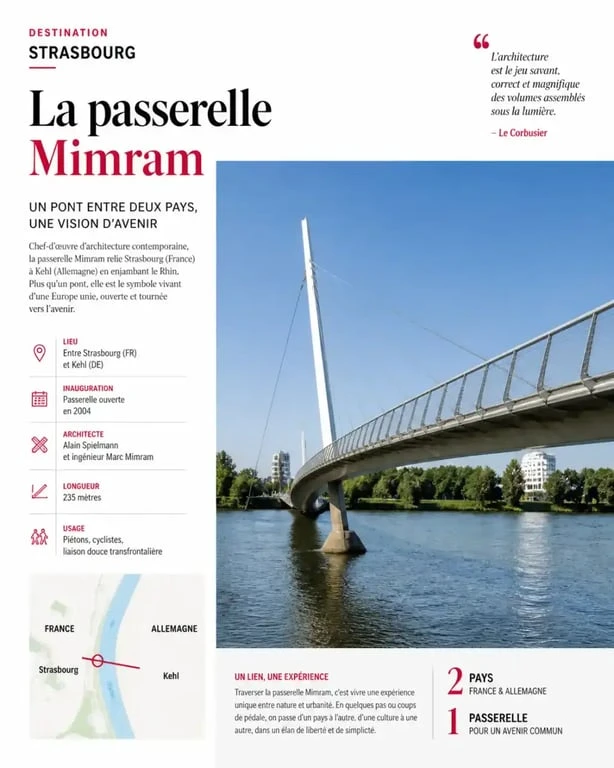 Passerelle Mimram, idéale pour les activités en plein air à Strasbourg